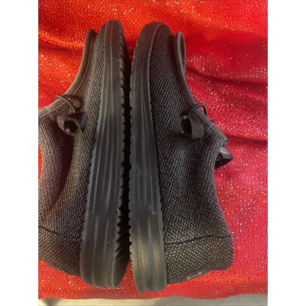 Hey Dude Men's Wally Sox Wide Size M9EE Loafer Shoes - Micro Total Black
